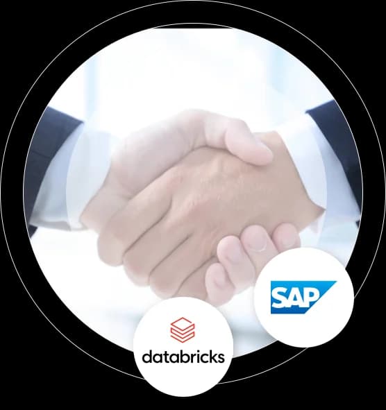handshakes with sap and databricks logos in the foreground