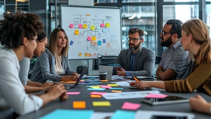 A group of people sitting around a table