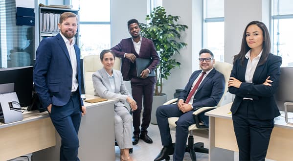 llustration representing seamless native SAP integration with enterprise systems, featuring a group of people