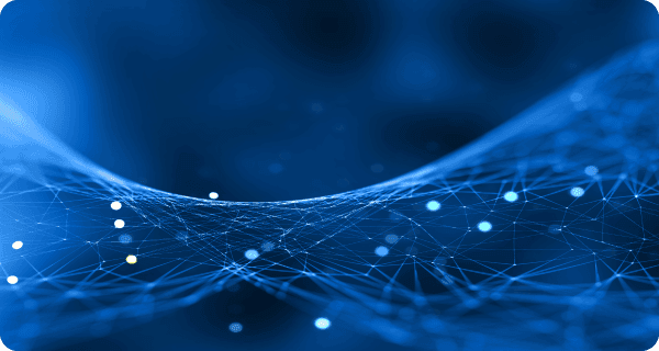 Abstract digital blue network visualization representing data connectivity and advanced analytics capabilities