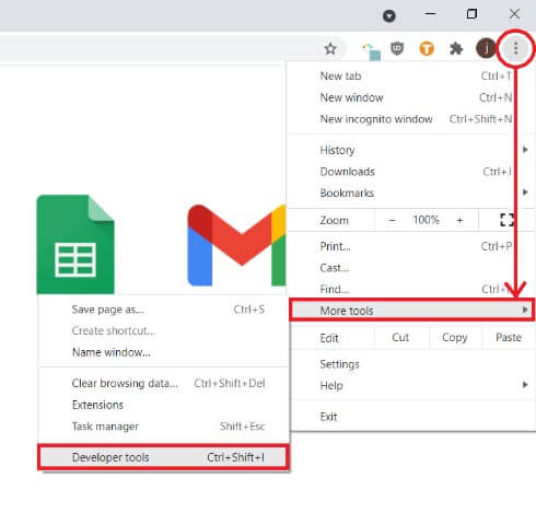 Accessing Developer Tools