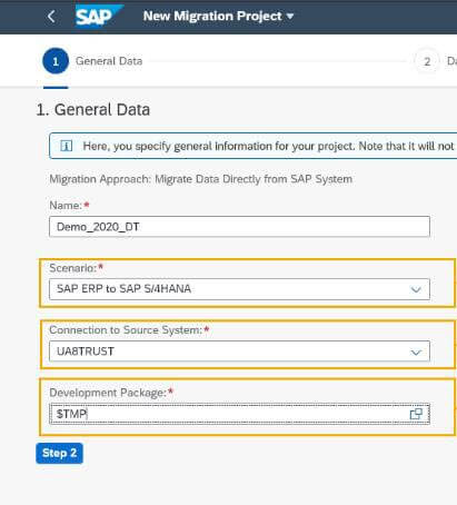 SAP S/4HANA Migration Cockpit Direct Transfer